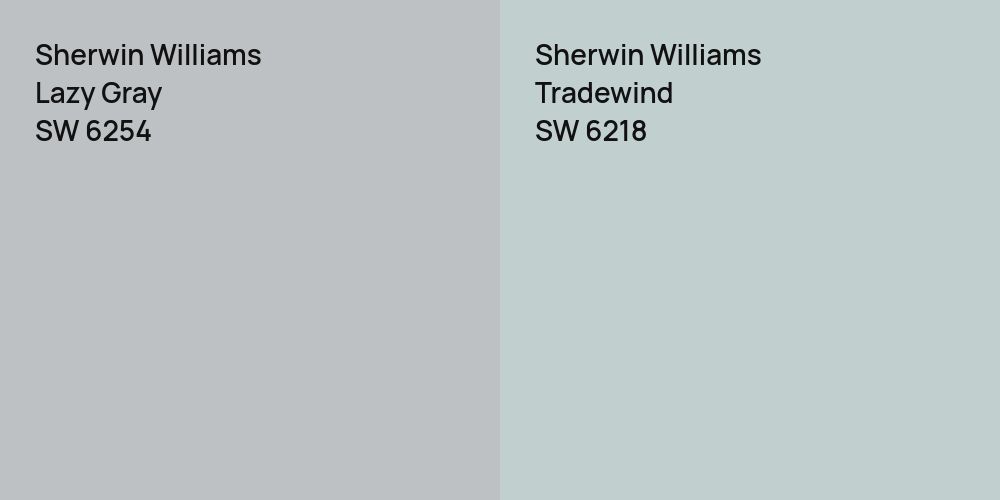 Sherwin Williams Lazy Gray vs. Sherwin Williams Tradewind