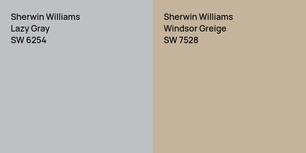 Sherwin Williams Lazy Gray vs. Sherwin Williams Windsor Greige