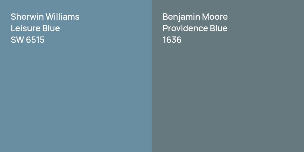 Sherwin Williams Leisure Blue vs. Benjamin Moore Providence Blue