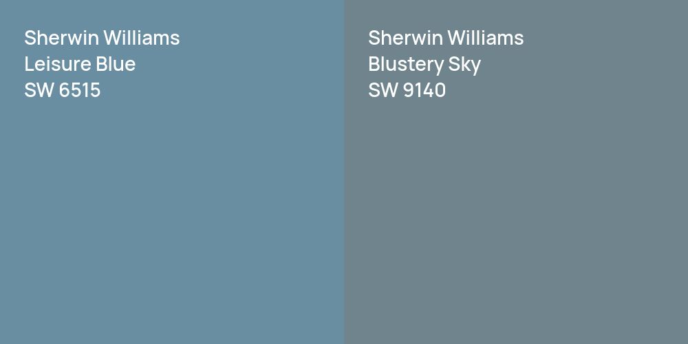 Sherwin Williams Leisure Blue vs. Sherwin Williams Blustery Sky