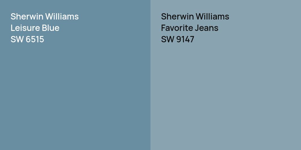 Sherwin Williams Leisure Blue vs. Sherwin Williams Favorite Jeans