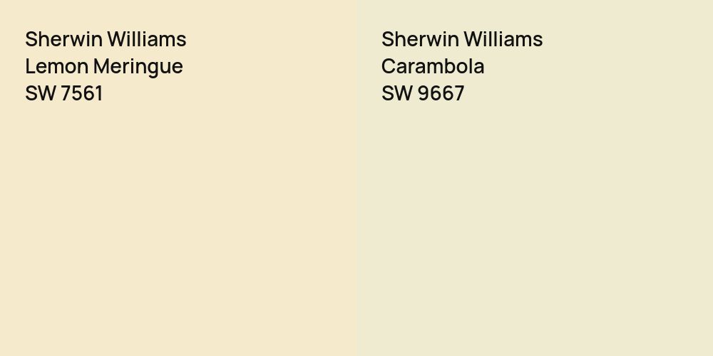 Sherwin Williams Lemon Meringue vs. Sherwin Williams Carambola