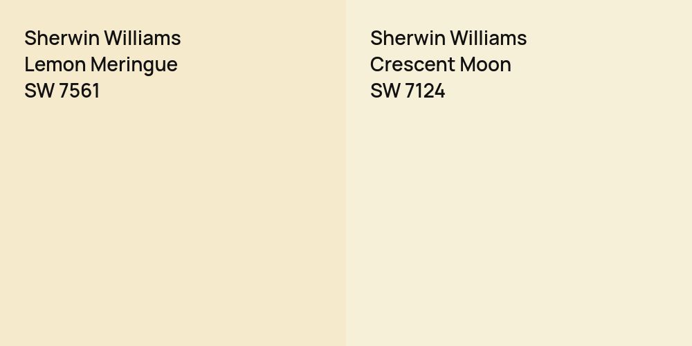 Sherwin Williams Lemon Meringue vs. Sherwin Williams Crescent Moon