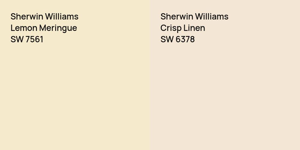 Sherwin Williams Lemon Meringue vs. Sherwin Williams Crisp Linen