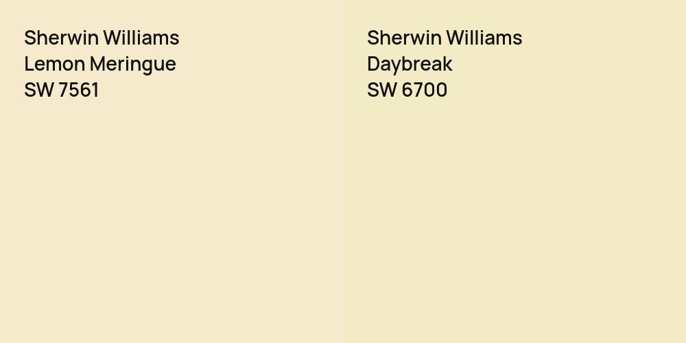 Sherwin Williams Lemon Meringue vs. Sherwin Williams Daybreak