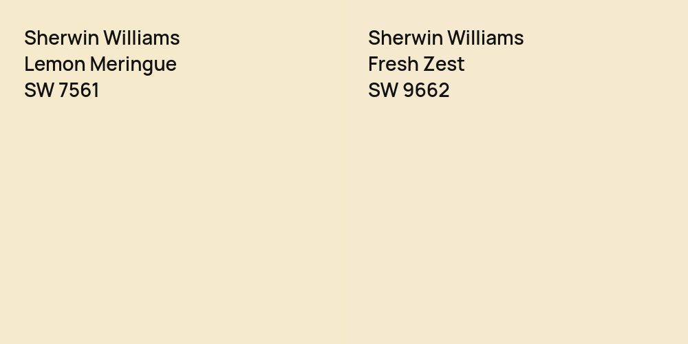 Sherwin Williams Lemon Meringue vs. Sherwin Williams Fresh Zest