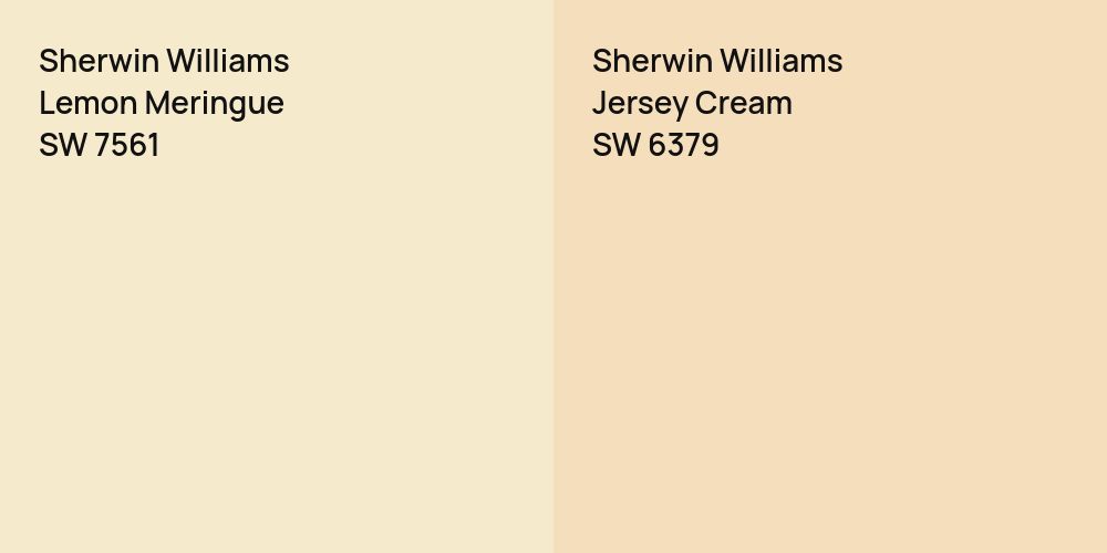 Sherwin Williams Lemon Meringue vs. Sherwin Williams Jersey Cream