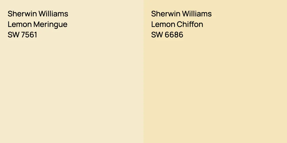 Sherwin Williams Lemon Meringue vs. Sherwin Williams Lemon Chiffon