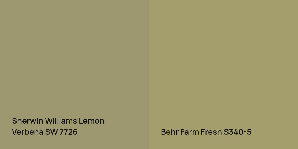 Sherwin Williams Lemon Verbena vs. Behr Farm Fresh