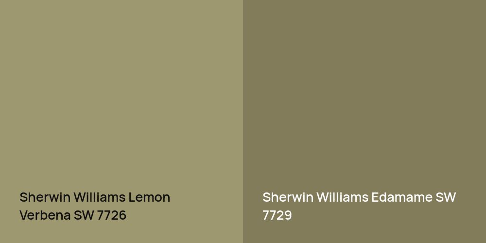 Sherwin Williams Lemon Verbena vs. Sherwin Williams Edamame