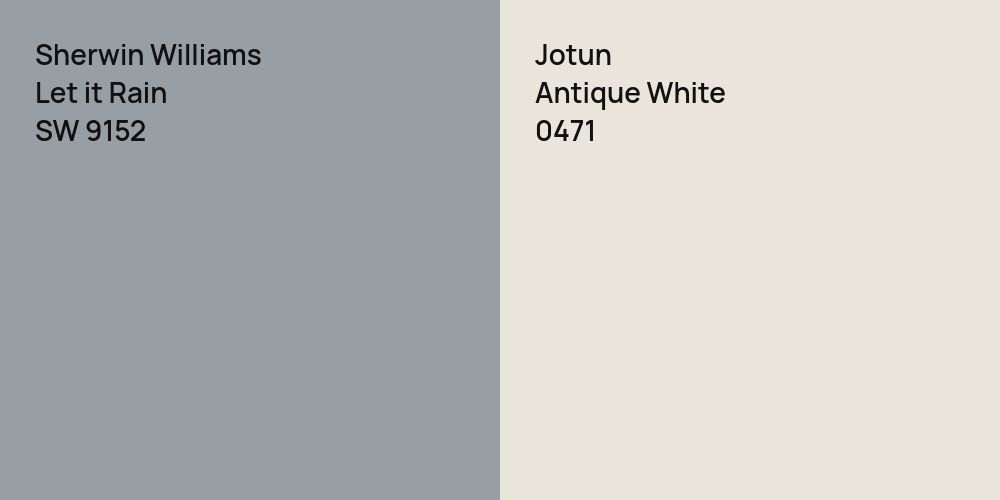 Sherwin Williams Let it Rain vs. Jotun Antique White