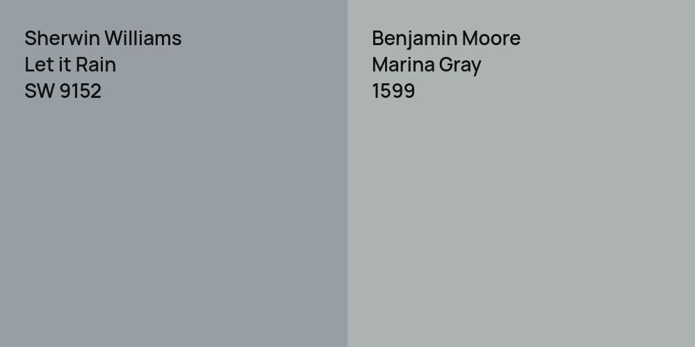 Sherwin Williams Let it Rain vs. Benjamin Moore Marina Gray