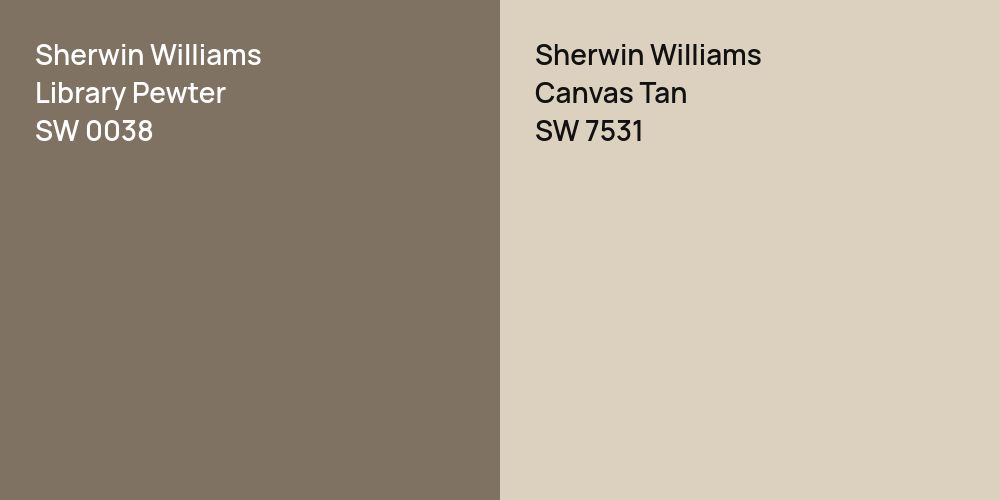 Sherwin Williams Library Pewter vs. Sherwin Williams Canvas Tan