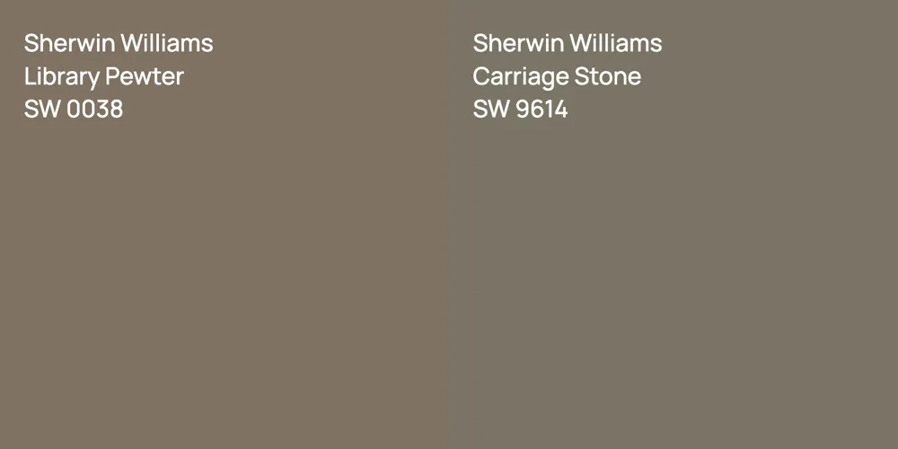 Sherwin Williams Library Pewter vs. Sherwin Williams Carriage Stone