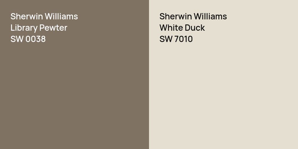 Sherwin Williams Library Pewter vs. Sherwin Williams White Duck