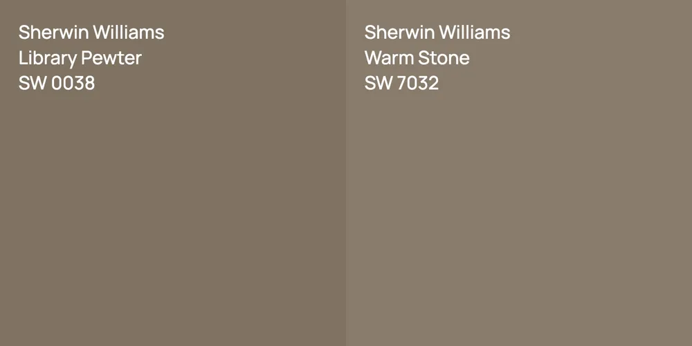 Sherwin Williams Library Pewter vs. Sherwin Williams Warm Stone