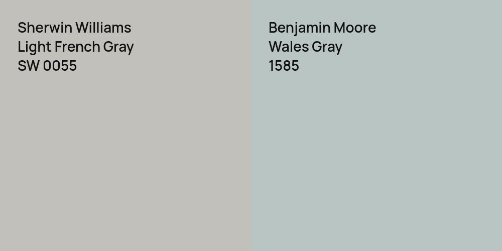 Sherwin Williams Light French Gray vs. Benjamin Moore Wales Gray