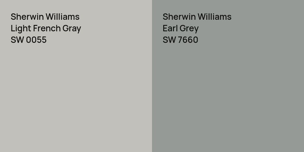 Sherwin Williams Light French Gray vs. Sherwin Williams Earl Grey