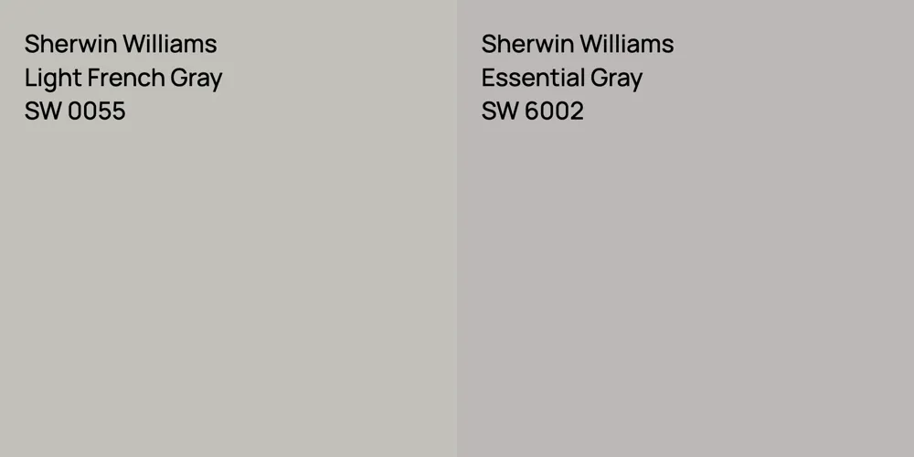 Sherwin Williams Light French Gray vs. Sherwin Williams Essential Gray