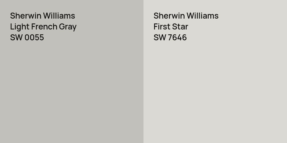 Sherwin Williams Light French Gray vs. Sherwin Williams First Star