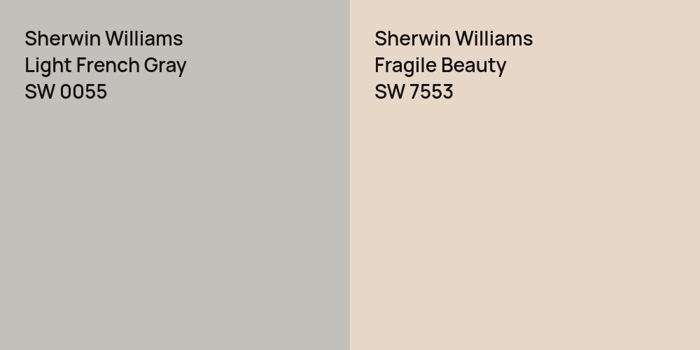 Sherwin Williams Light French Gray vs. Sherwin Williams Fragile Beauty