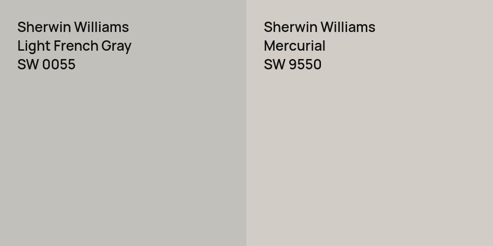 Sherwin Williams Light French Gray vs. Sherwin Williams Mercurial