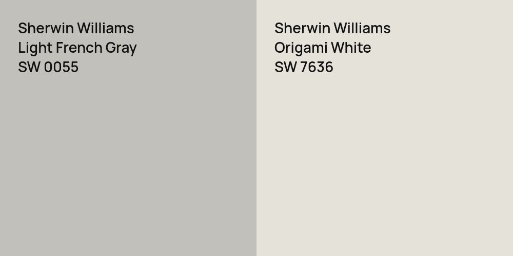 Sherwin Williams Light French Gray vs. Sherwin Williams Origami White