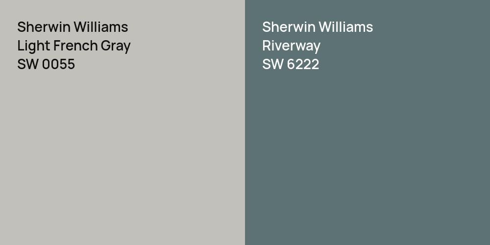 Sherwin Williams Light French Gray vs. Sherwin Williams Riverway