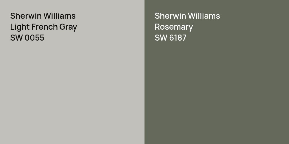 Sherwin Williams Light French Gray vs. Sherwin Williams Rosemary