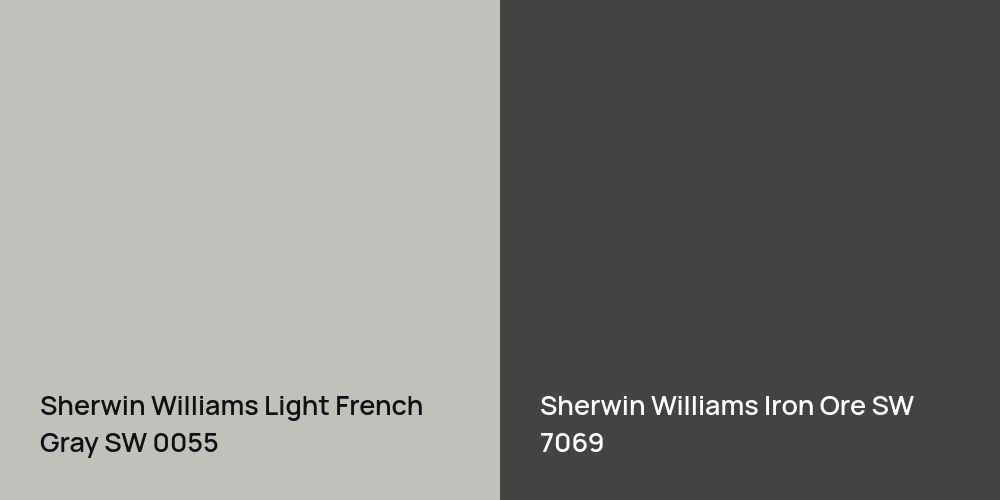 Sherwin Williams Light French Gray vs. Sherwin Williams Iron Ore