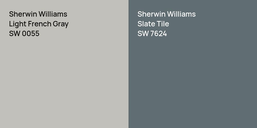 Sherwin Williams Light French Gray vs. Sherwin Williams Slate Tile