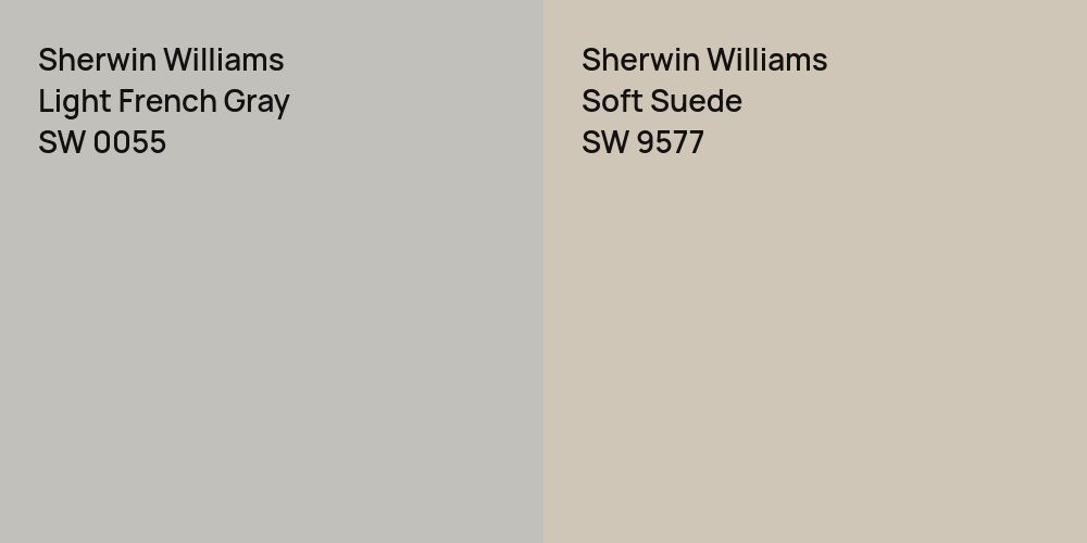 Sherwin Williams Light French Gray vs. Sherwin Williams Soft Suede