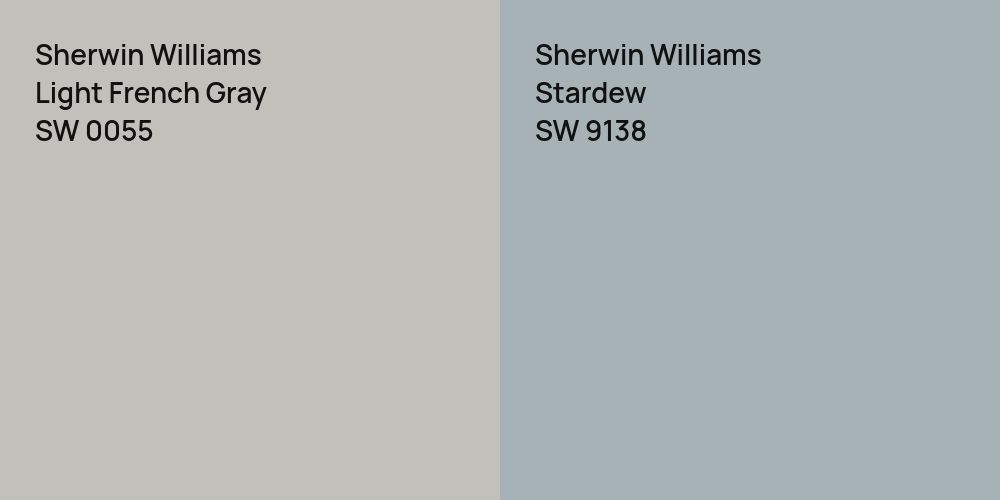 Sherwin Williams Light French Gray vs. Sherwin Williams Stardew