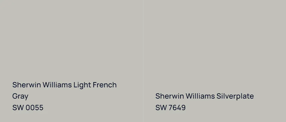 Sherwin Williams Light French Gray SW 0055 vs Sherwin Williams Silverplate SW 7649