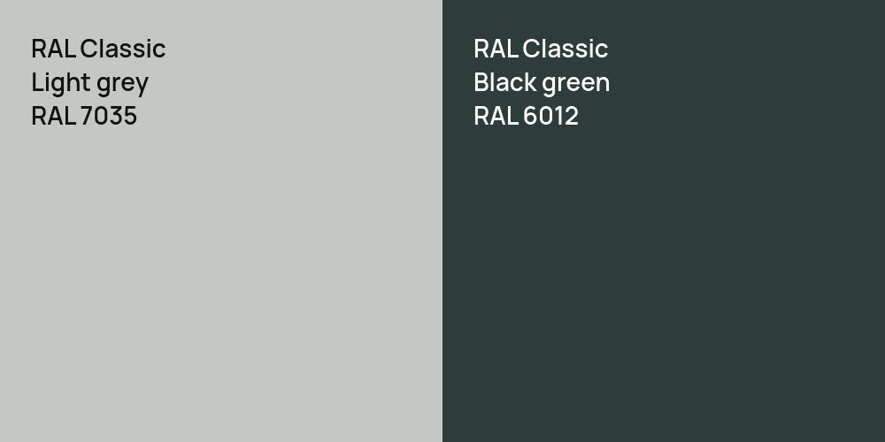 RAL Classic  Light grey vs. RAL Classic  Black green