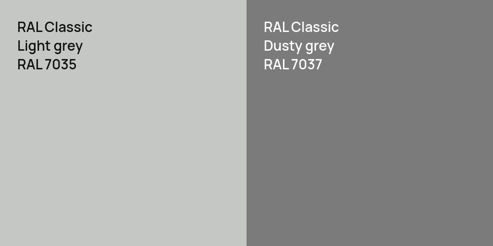 RAL Classic  Light grey vs. RAL Classic  Dusty grey