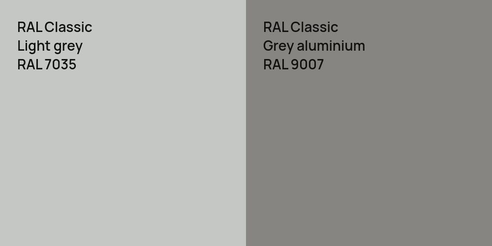 RAL Classic  Light grey vs. RAL Classic Grey aluminium