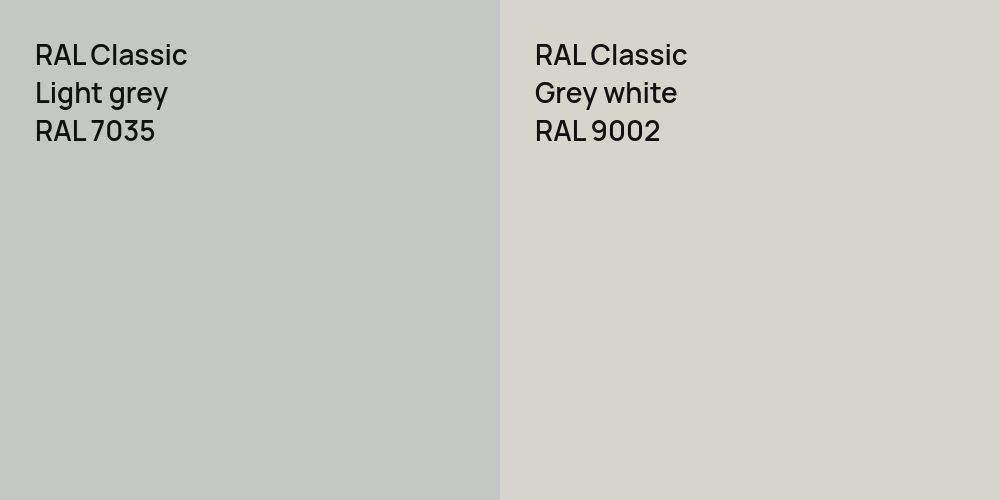 RAL Classic  Light grey vs. RAL Classic  Grey white