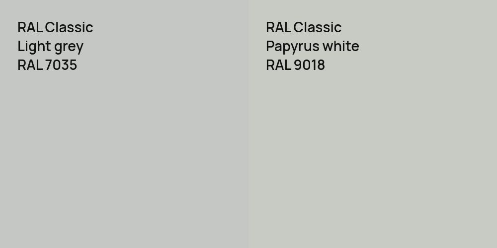 RAL Classic  Light grey vs. RAL Classic Papyrus white