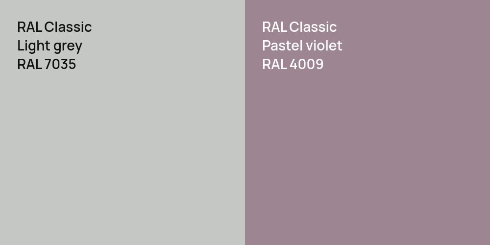 RAL Classic  Light grey vs. RAL Classic  Pastel violet