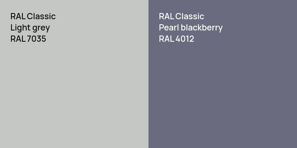 RAL Classic  Light grey vs. RAL Classic  Pearl blackberry