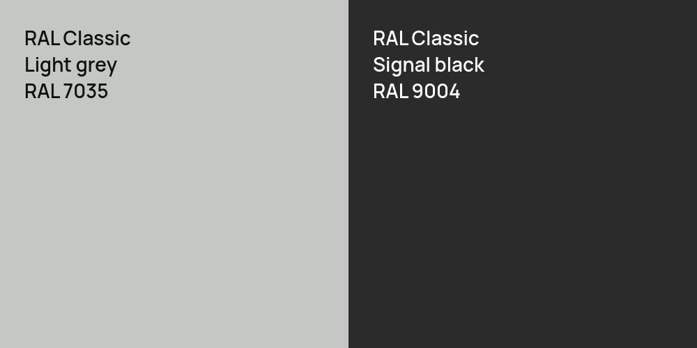 RAL Classic  Light grey vs. RAL Classic  Signal black