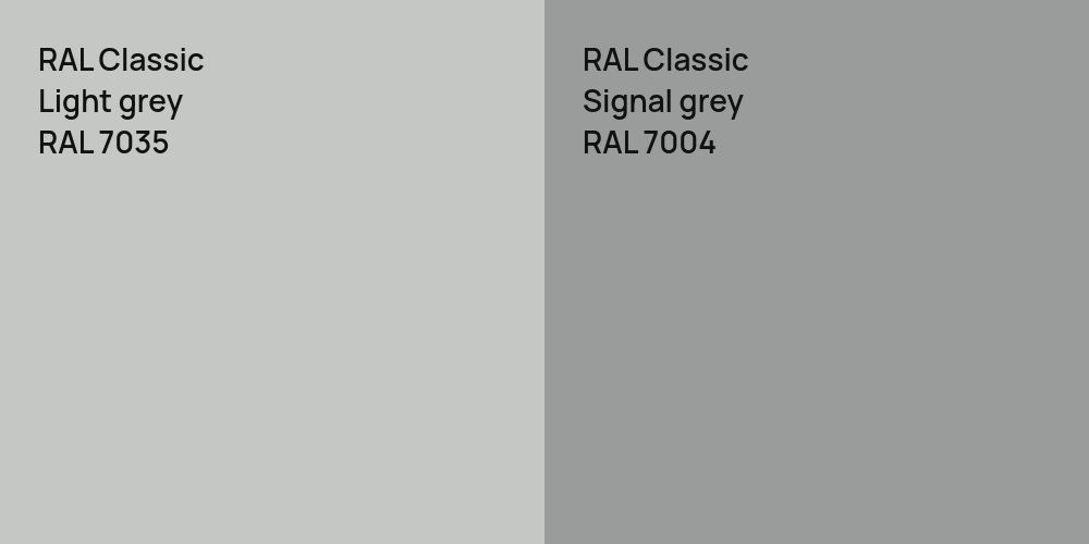 RAL Classic  Light grey vs. RAL Classic  Signal grey