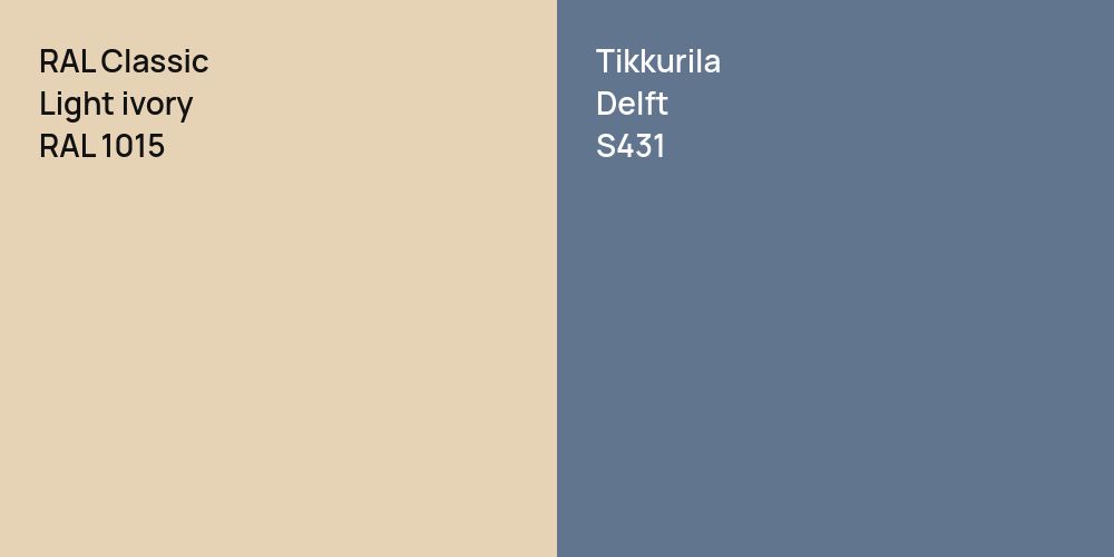 RAL Classic  Light ivory vs. Tikkurila Delft