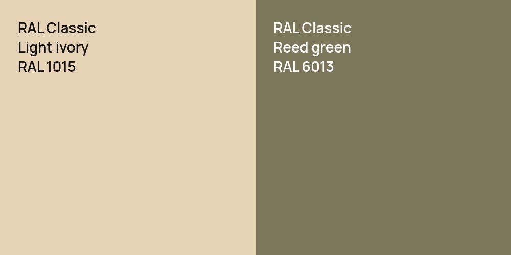 RAL Classic  Light ivory vs. RAL Classic  Reed green