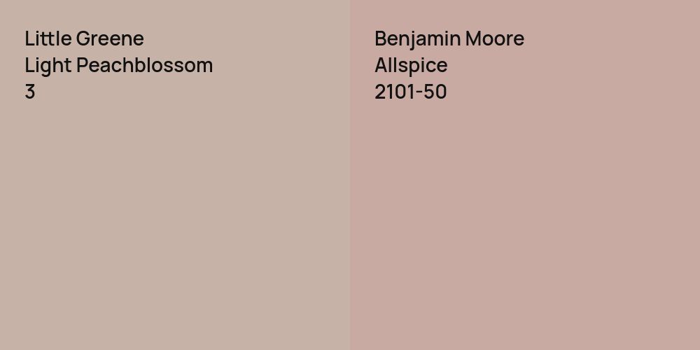 Little Greene Light Peachblossom vs. Benjamin Moore Allspice