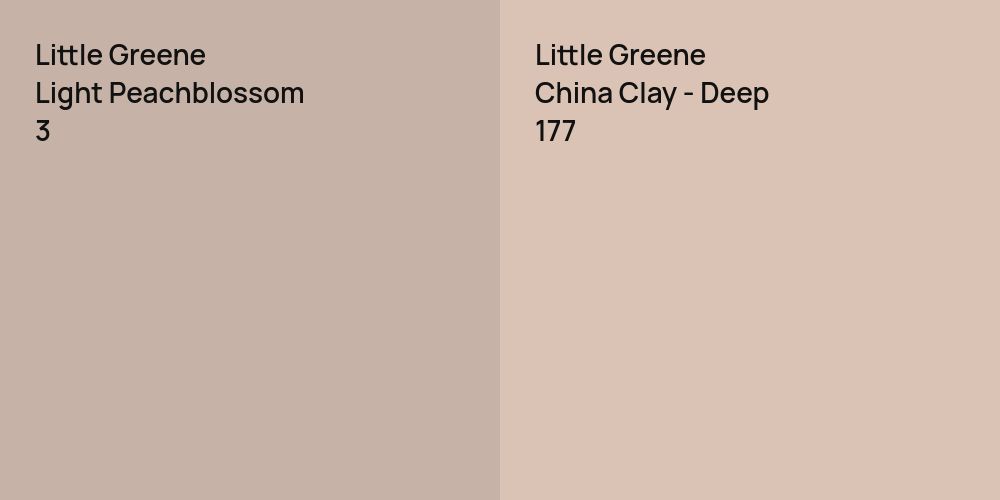 Little Greene Light Peachblossom vs. Little Greene China Clay - Deep