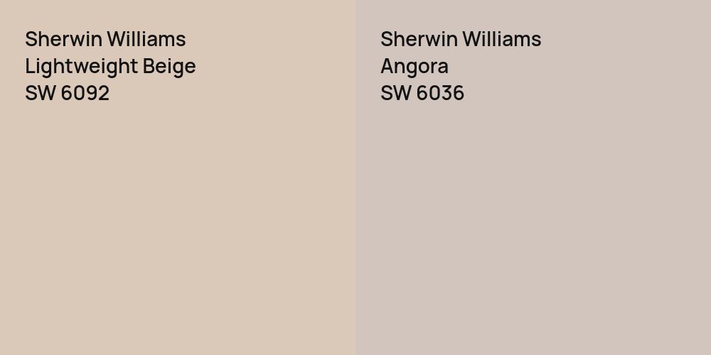 Sherwin Williams Lightweight Beige vs. Sherwin Williams Angora