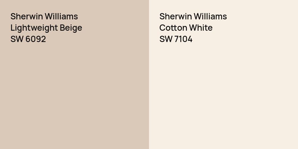 Sherwin Williams Lightweight Beige vs. Sherwin Williams Cotton White