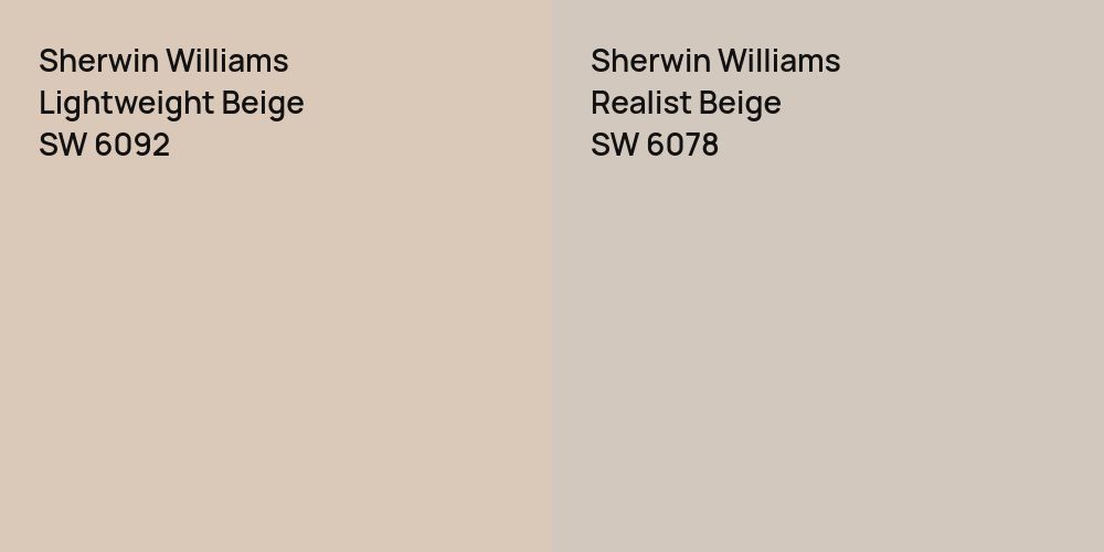 Sherwin Williams Lightweight Beige vs. Sherwin Williams Realist Beige